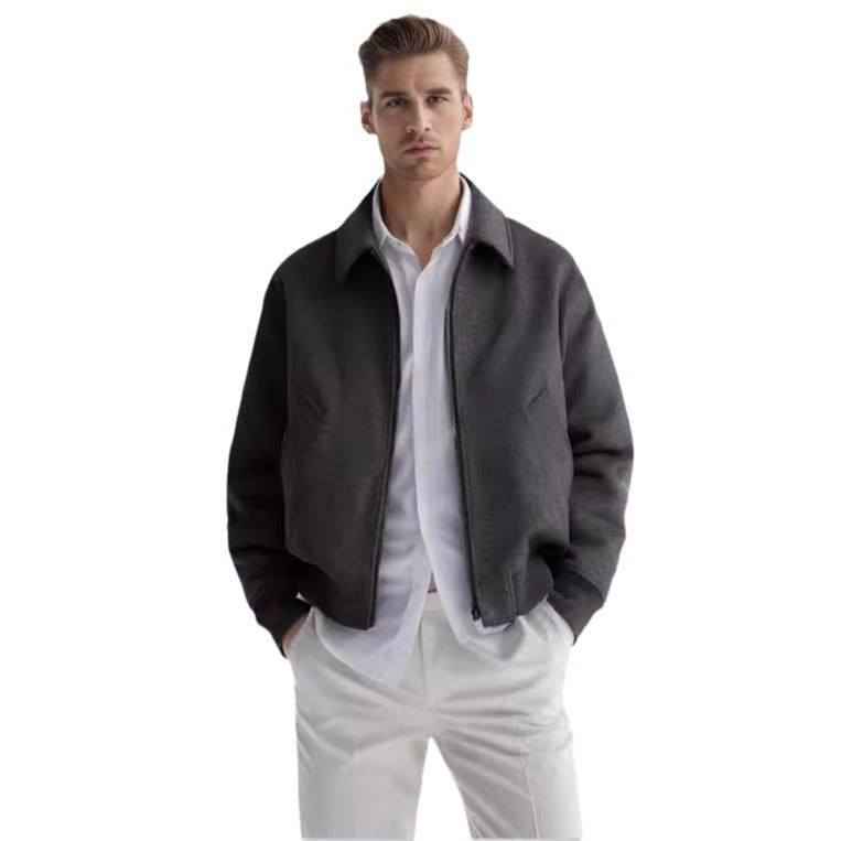 Herren Fleece-Bomberjacke Farbenfroh mit Seitentaschen