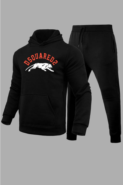 Herren Sportset Hoodie Jogger Hose mit Taschen Grau