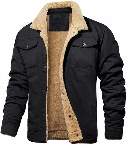 Herren Arbeitsjacke Gefüttert Warm mit Fleecefutter