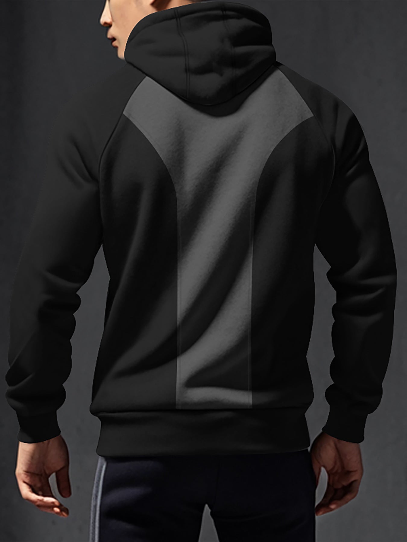 Herren Hoodie Sportlich Halbzipp Reißverschluss