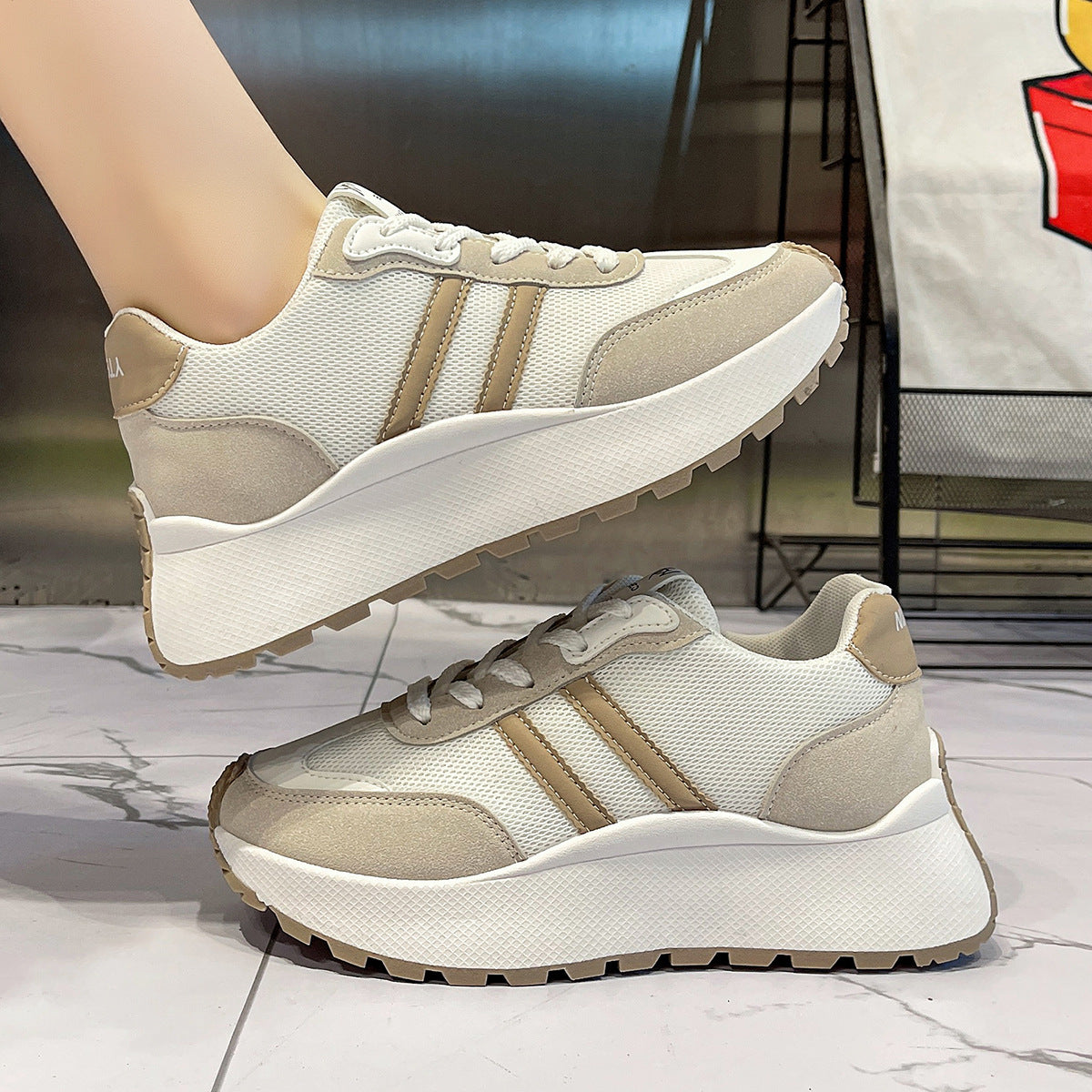 Damen Plateausneaker Sportlich Atmungsaktiv Mit Dämpfung