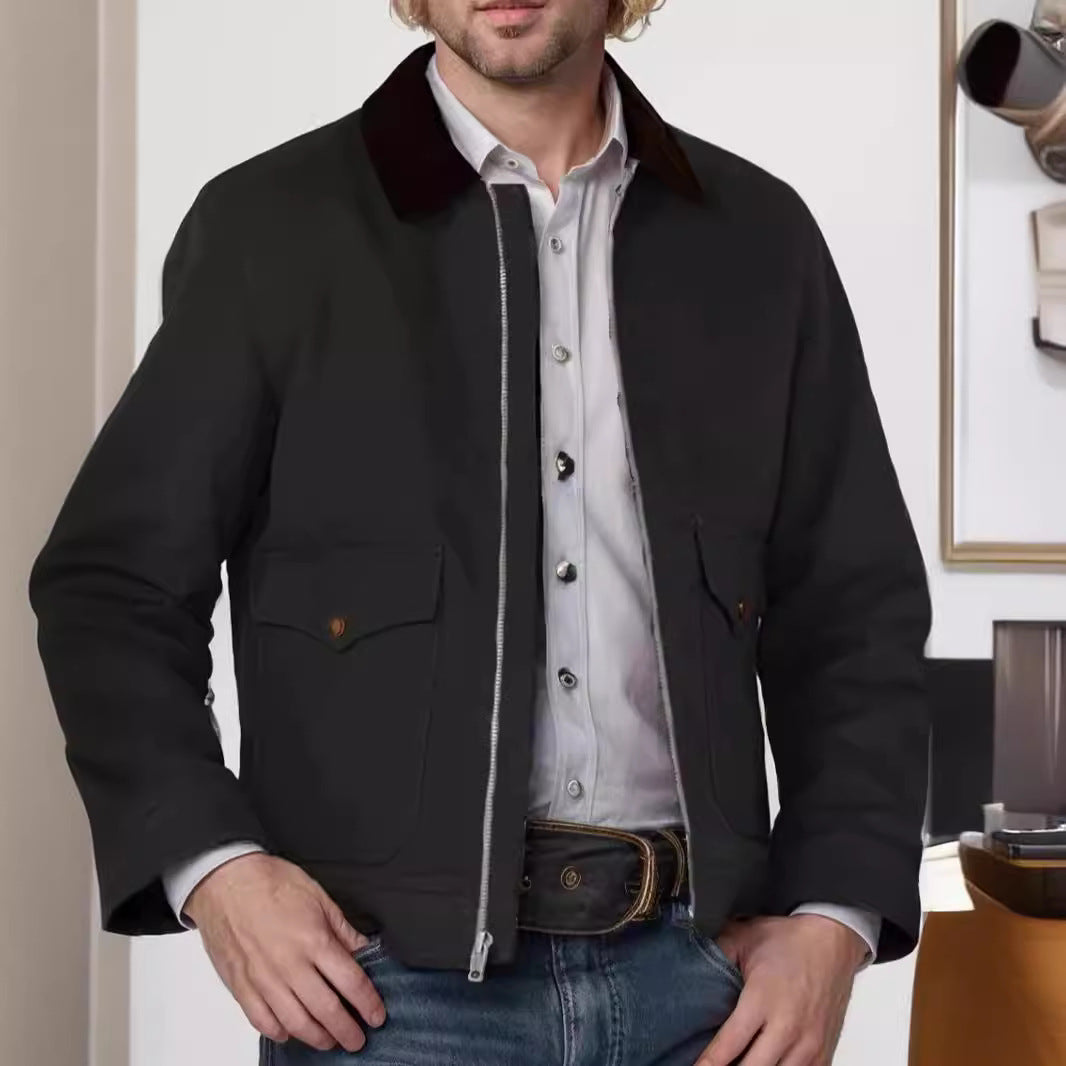 Herren Übergangsjacke Klassisch Bequem Mit Taschen - BerlinGlamour
