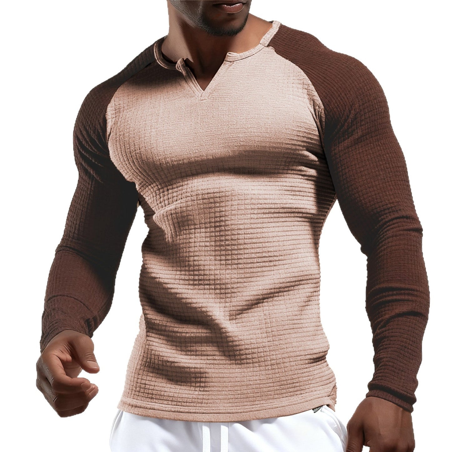 Herren Langarmshirt Strukturdesign Modern Glamour
