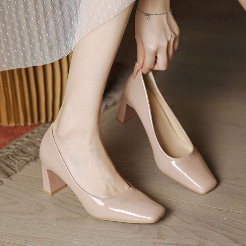 Damen Pumps Hochhackig Elegante Blockabsatz Schuhe