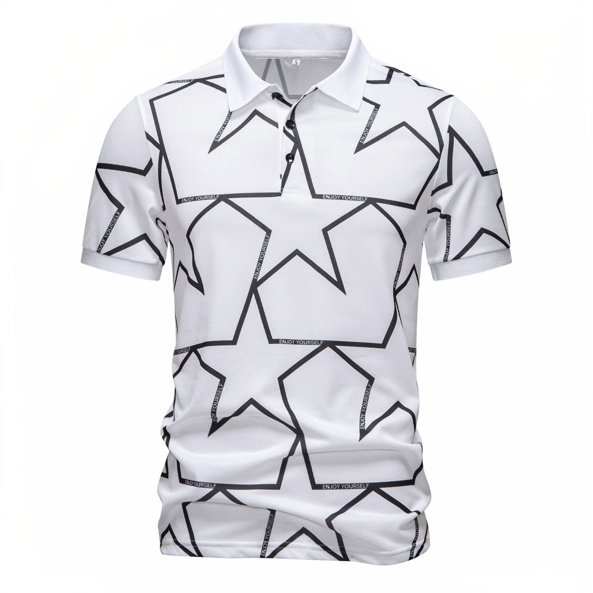 Herren Poloshirt Sternen-Design atmungsaktiv Modern