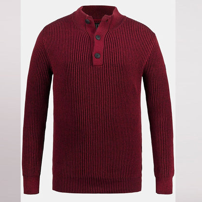 Herren Pullover Rippstrick Knopfleiste Modern Berlin Stil