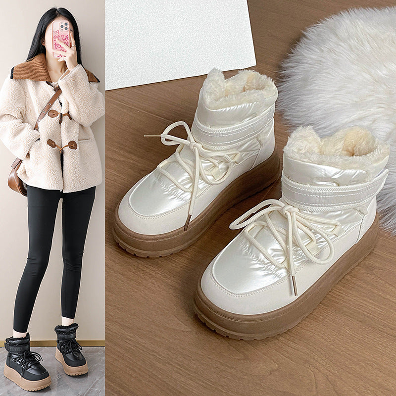 Damen Stiefel High-Top Gefüttert Warm Winter - BerlinGlamour