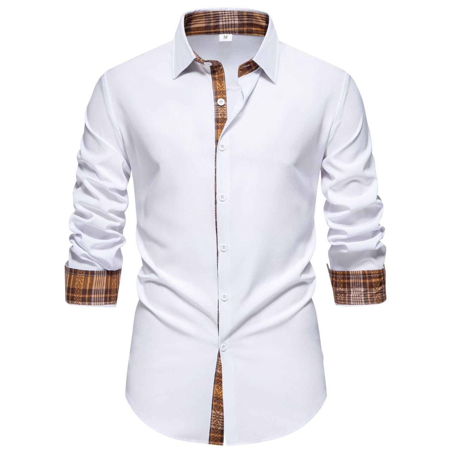Herren Hemd Langarm Modern Karo Baumwolle