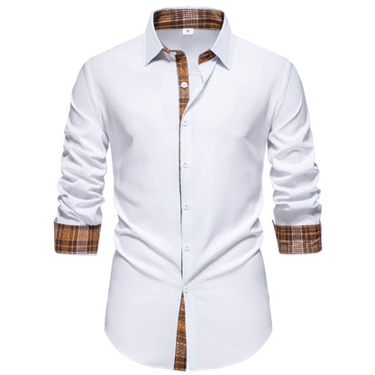 Herren Hemd Langarm Modern Karo Baumwolle