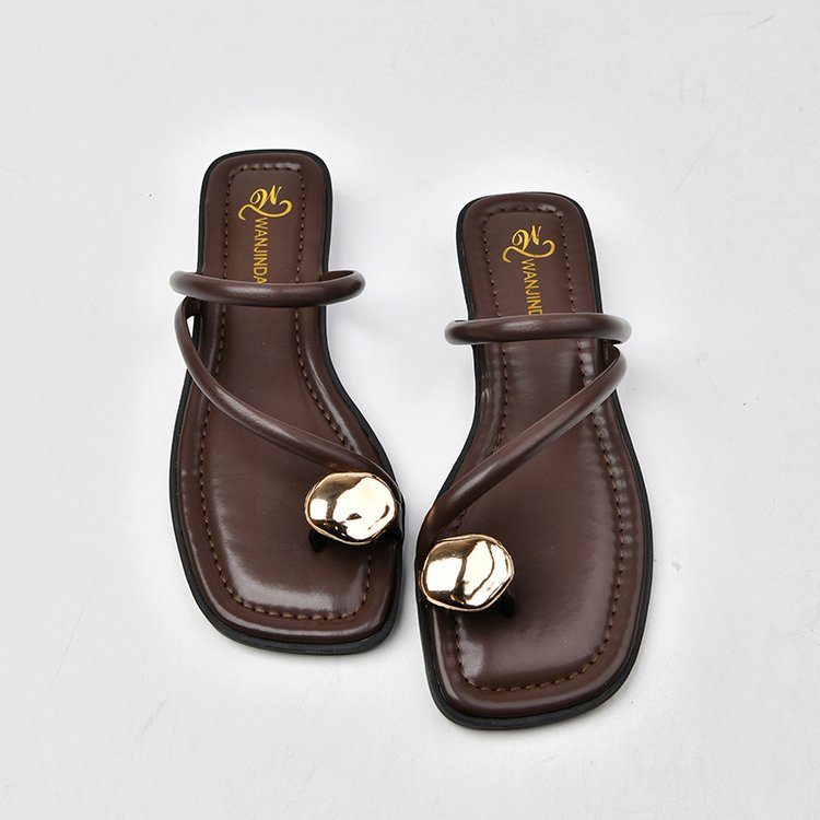 Damen Sandalen Riemchensandalen Elegante Metallic Akzente