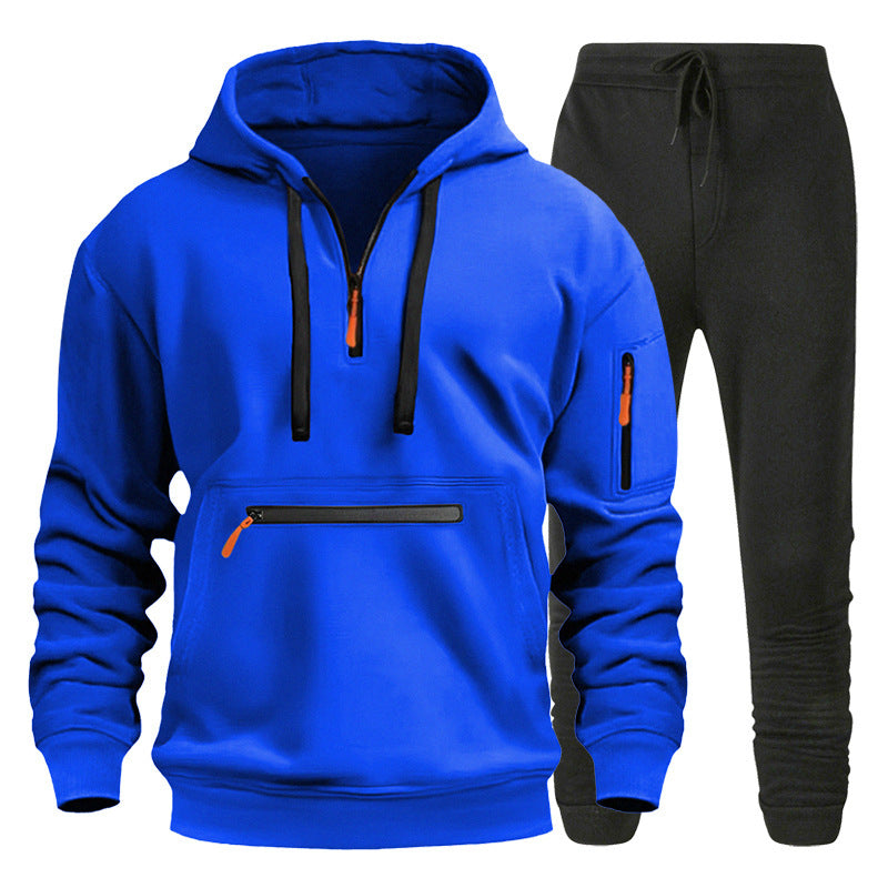 Herren Sport Hoodie Jogginghose Set Grau Sportlich