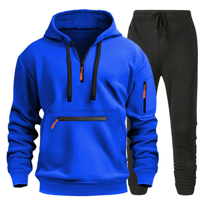 Herren Sport Hoodie Jogginghose Set Grau Sportlich