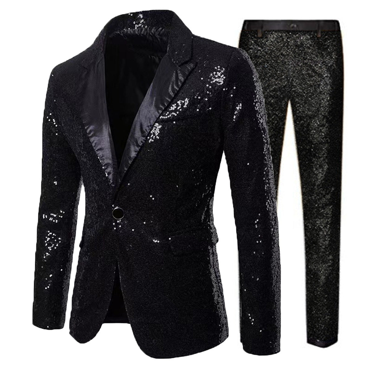 Herren Paillettenanzug Set Glitzernd Party