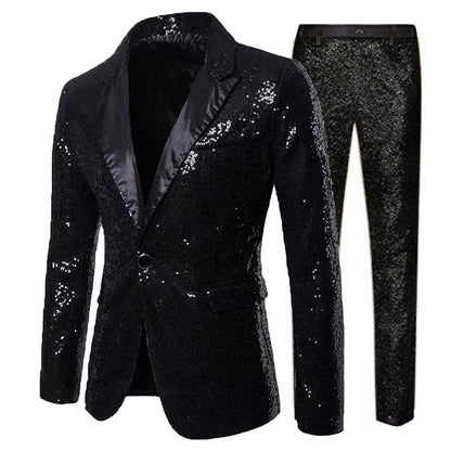 Herren Paillettenanzug Set Glitzernd Party