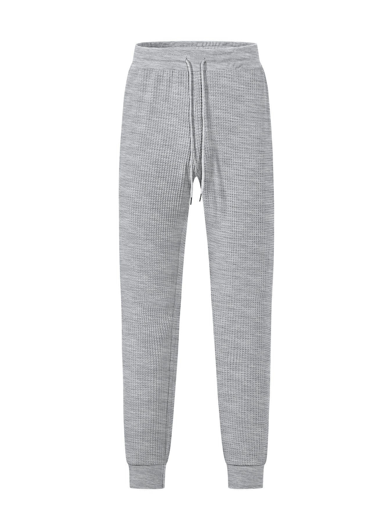 Herren Jogginghose Bequem Waffelmuster Schwarz