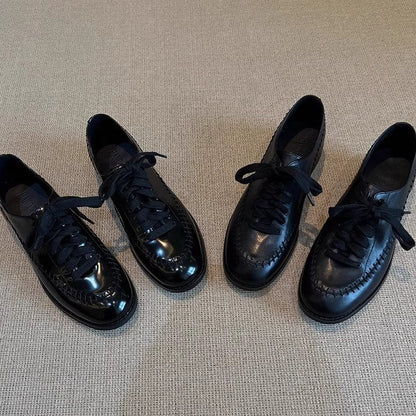 Damen Schnürschuhe Lederschuhe Modisch Elegante Stile