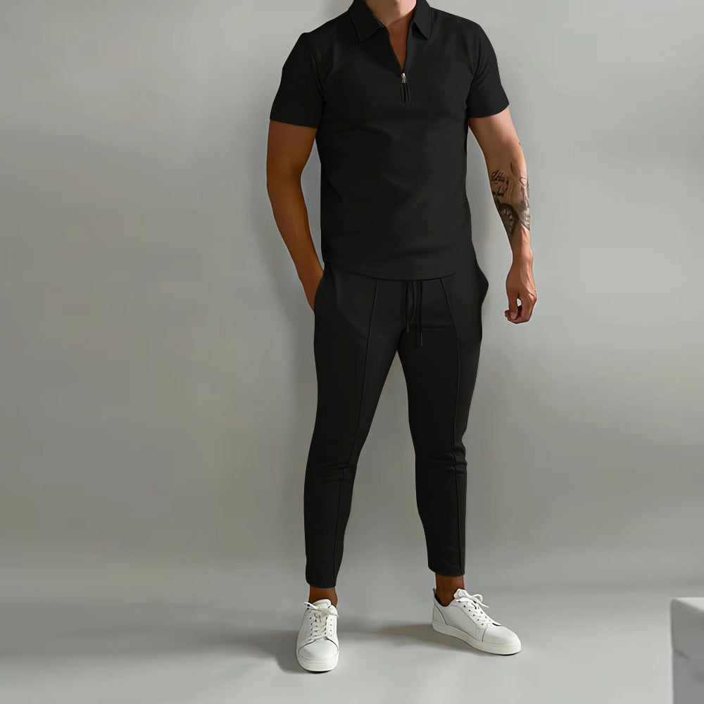 Herren Sportanzug Modern SlimFit Kurzarm Poloshirt
