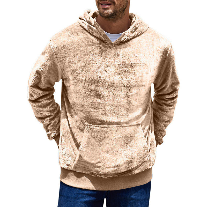 Herren Fleecepullover Kapuze Weich Warm mit Taschen