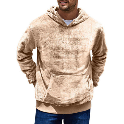 Herren Fleecepullover Kapuze Weich Warm mit Taschen