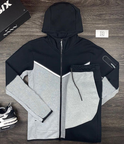 Herren Sport Hoodie Set Atmungsaktiv Modern Kontrast