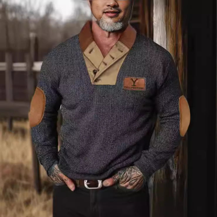 Herren Pullover Baumwolle Strukturiert Kragen Modern - BerlinGlamour