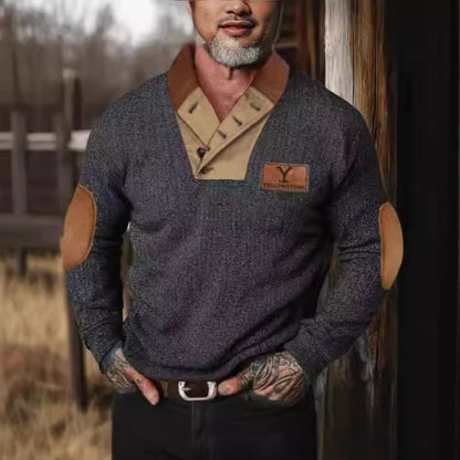 Herren Pullover Baumwolle Strukturiert Kragen Modern - BerlinGlamour