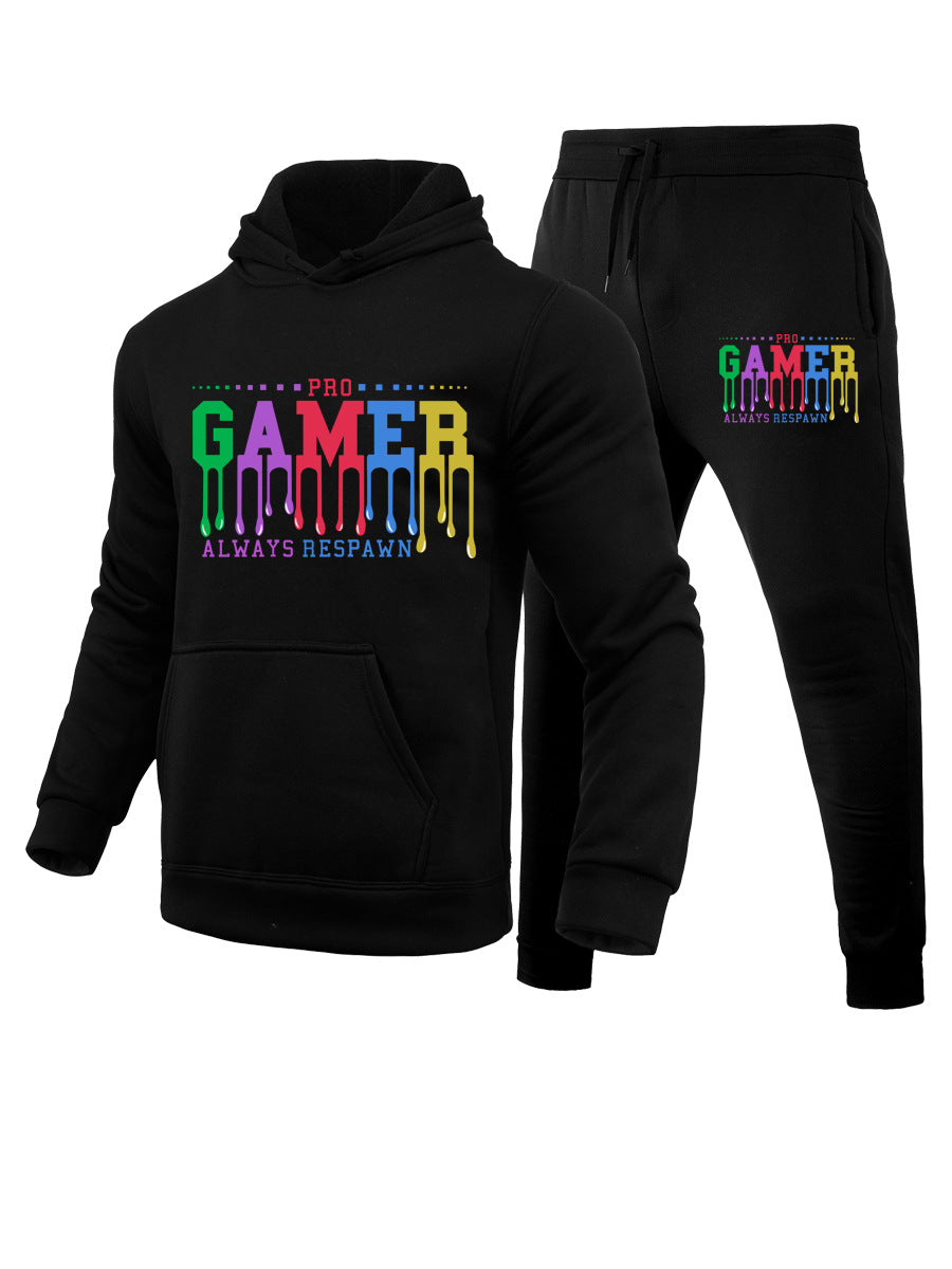 Herren Gamer-Set Kapuzenpullover Jogginghose Farbenfroh Modern