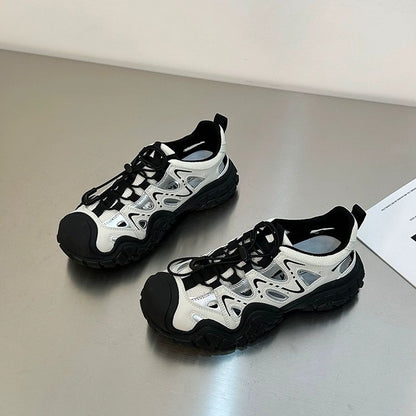 Damen Sportsneaker Atmungsaktiv Mesh Schwarz Moderne