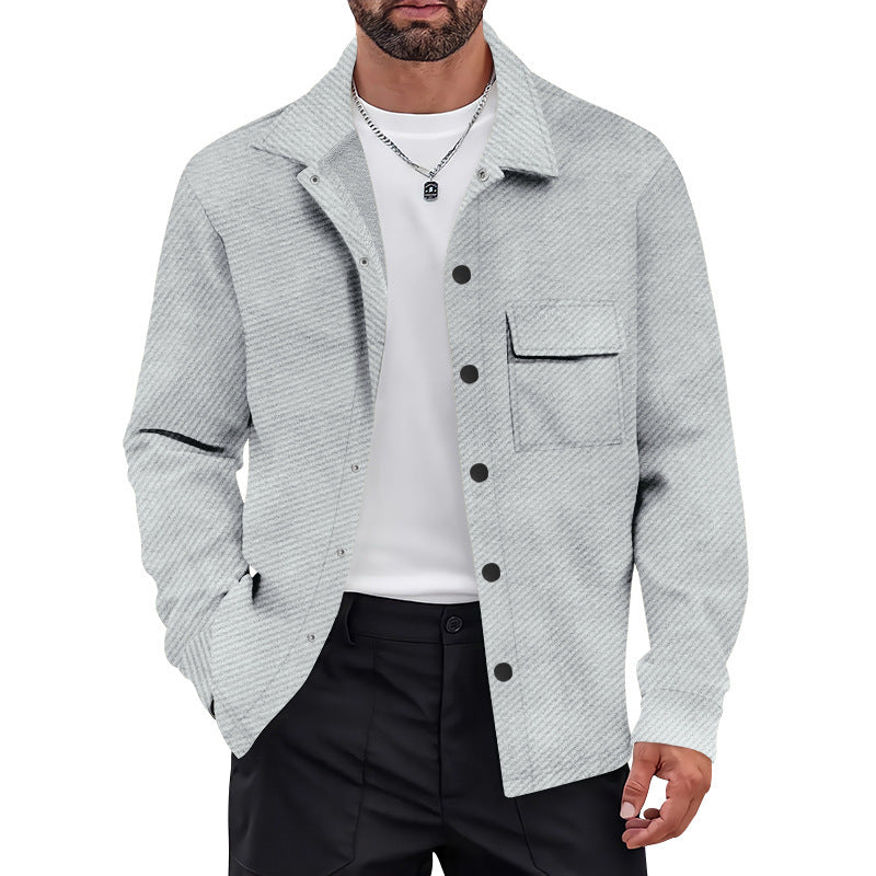 Herren Overshirt Jacke Modern mit Brusttasche und Struktur