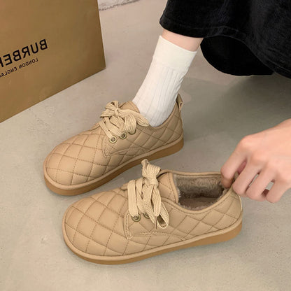 Damen Sneaker Gefüttert Komfortabel Steppmuster Schuhe