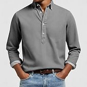 Herren Langarmhemd Moderner Kragen Slim Fit