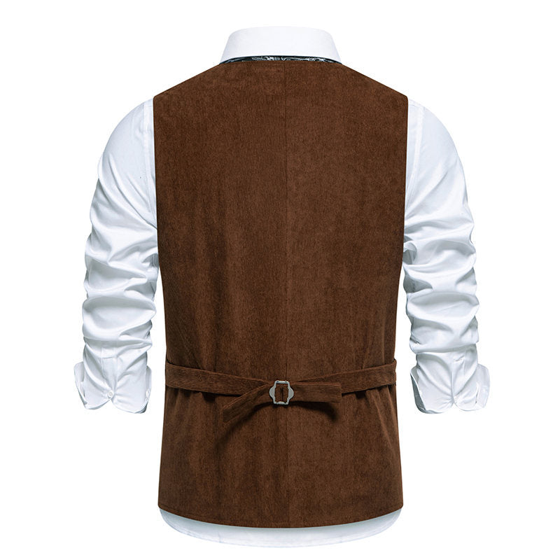 Herren Weste Elegant Blumenmuster Mit Taschen
