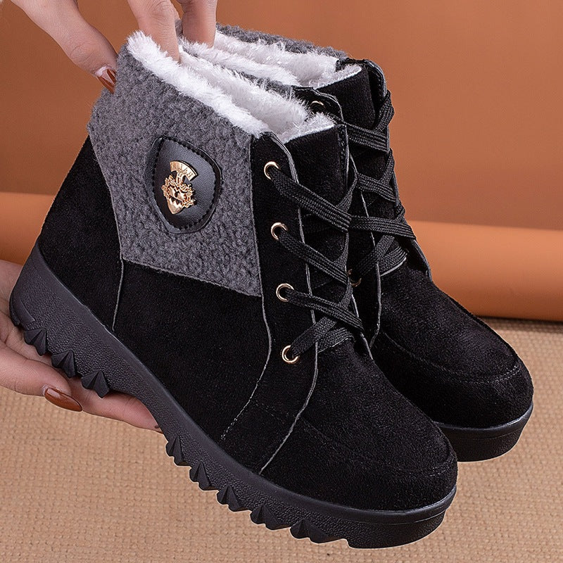 Damen Winterstiefel Weich Warm Fleece Innenfutter