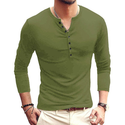 Herren Langarmshirt mit Knöpfen Modern Urban Style