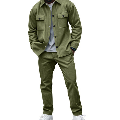 Herren Hemd-Hose-Set Weich Komfortabel Mit Taschen