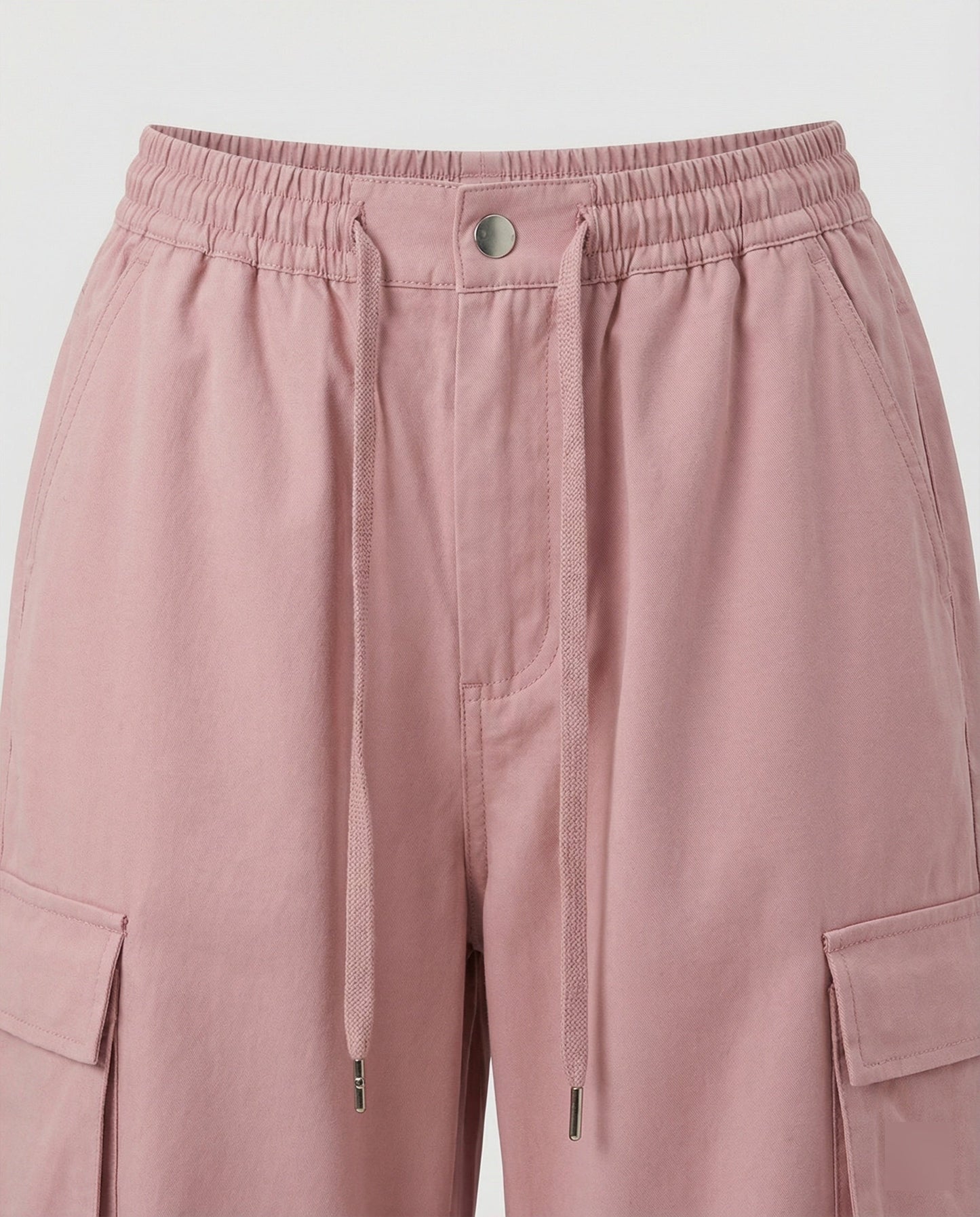 Damen Cargohose Hochtailliert mit Seitenschlaufen und Verstellbarem Saum