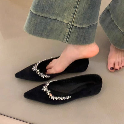 Damen Ballerinas Glitzernd Elegant mit Applikation - BerlinGlamour