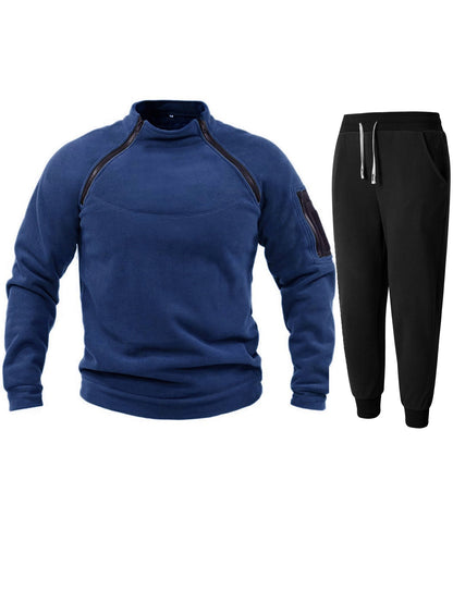 Funktionsjacke Herren Sport Fleecejacke mit elastischen Sporthosen