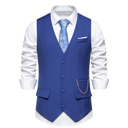 Herren Anzugweste Elegante Slim Fit Mit Taschen