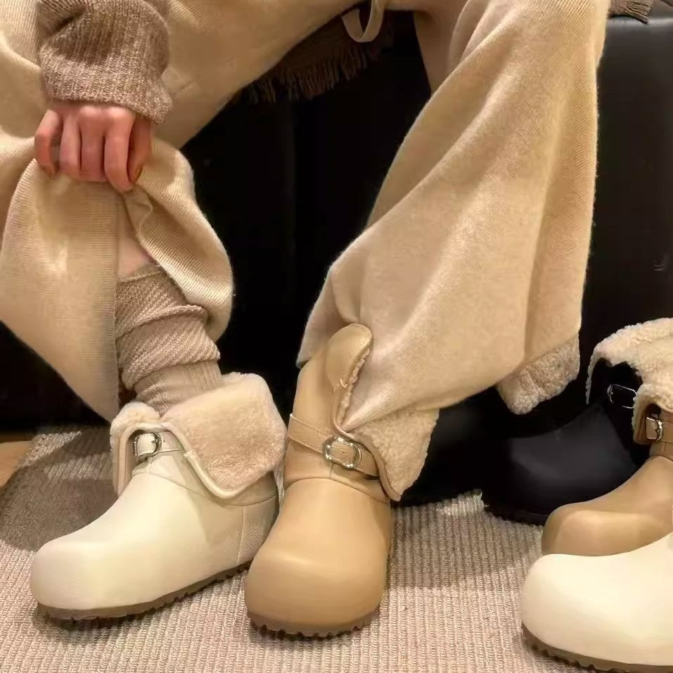 Damen Hausschuh-Stiefel Warm Flauschig mit Weichem Innenfutter