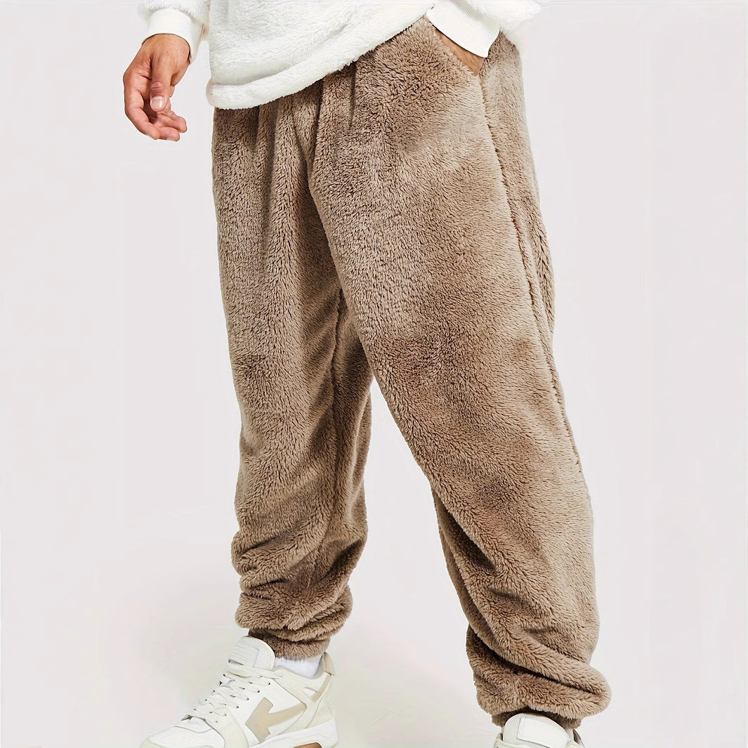 Herren Fleecehose Bequem Weit Schnitt Mit Taschen