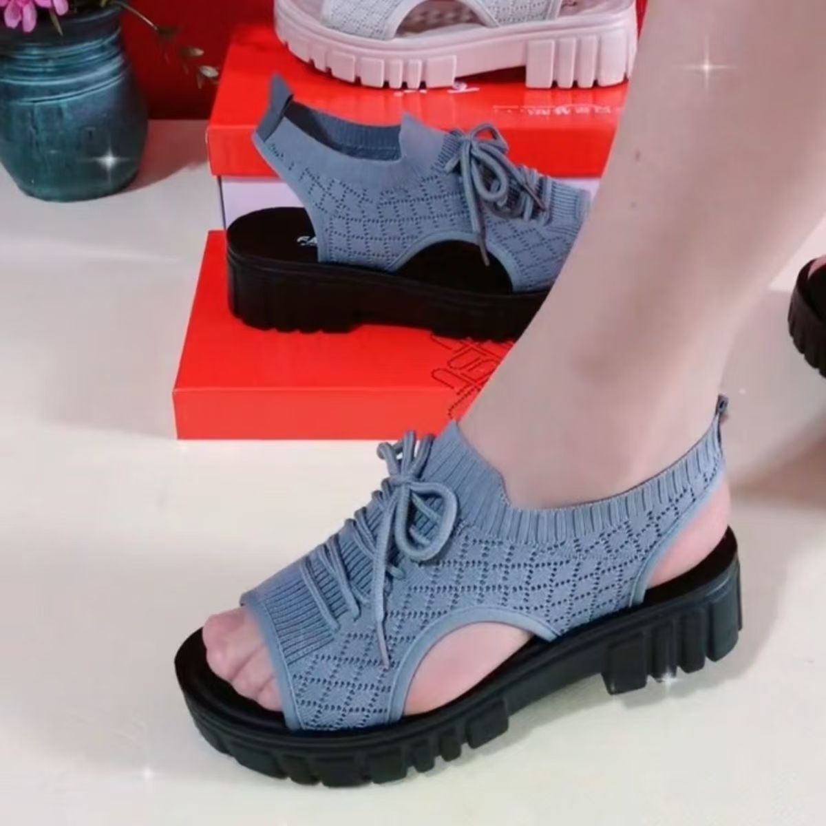 Damen Sandalen Leicht Bequem Elastisch Rutschfest - BerlinGlamour