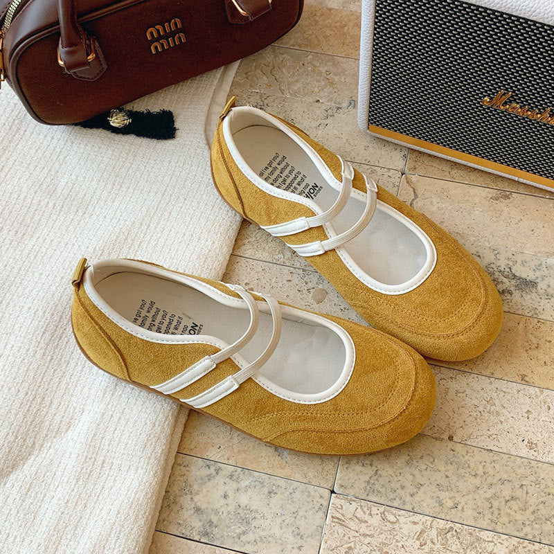 Damen Ballerinas Bequem Elastisch Warm