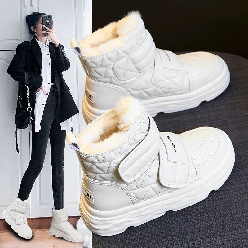 Damen Winterstiefel Gefüttert Warm mit Klettverschluss - BerlinGlamour