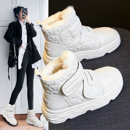 Damen Winterstiefel Gefüttert Warm mit Klettverschluss - BerlinGlamour
