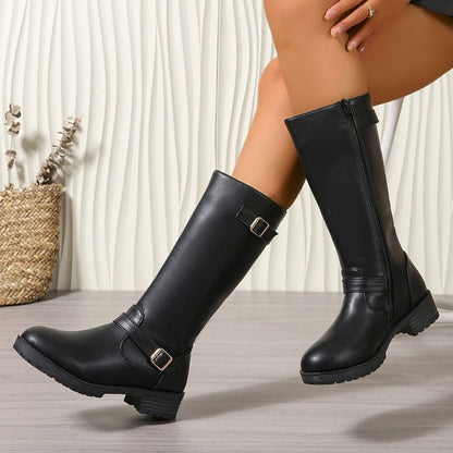 Damen Stiefel Longboots Elegantes Design Robust