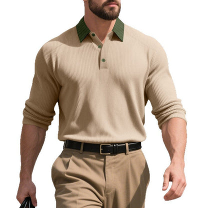 Herren Poloshirt Strukturiert Modern mit Kontrastdetails