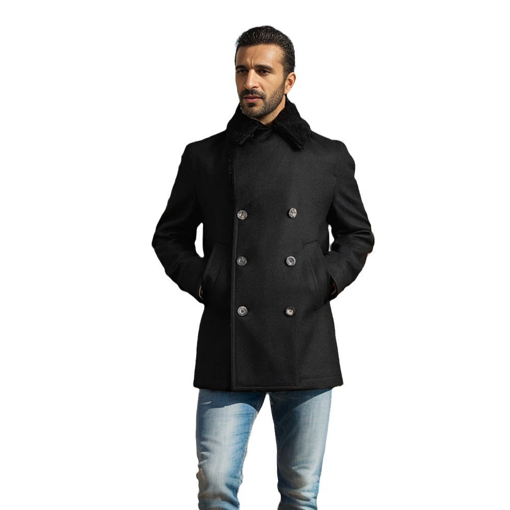 Herren Dufflejacke Modern mit Weichem Kragen und Taschen