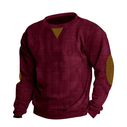 Herren Strickpullover Bequem mit Leder Ellenbogenpatches Modern