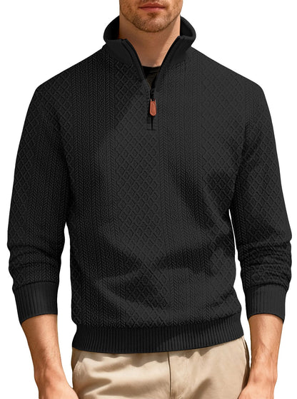 Herren Pullover Lässig Stehkragen Strick Qualität